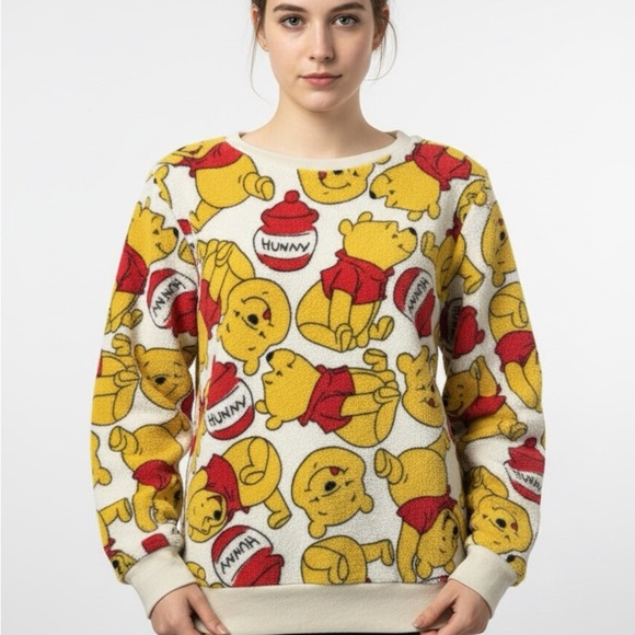 Disney Sweaters - Disney Women's Winnie the Pooh Sweater - Yellow and Red size M